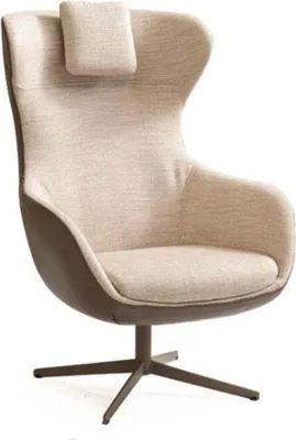 Immagine prodotto di Poltrona poltrona ad ala poltrona cocktail poltrona monoposto tessuto beige moderna poltrona