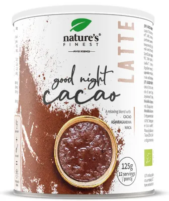 Produktbild von Natures Finest Good Night Latte  Entspannender Kruter-Latte mit Kakao, Ashwagandha & Zimt  125 g