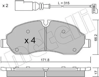 Produktbild von METELLI Bremsbeläge Satz Vorne Bremsklötze für FORD Transit Custom V362 Kastenwagen (FY, FZ) 22-1032-0