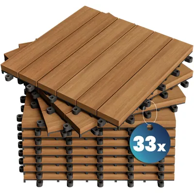 Productafbeelding van Houten tegel acaciahout 30x30 cm -gecertificeerd set van 33