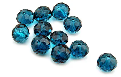 Produktbild von Vintageparts Glasschliffperlen Rondelle Kristallglas petrol 10 mm