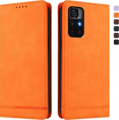 Image de Etui pour Xiaomi Poco M4 Pro 5G/Redmi Note 11 5G, étui rétro en cuirPolyuréthaneavec support et fentes pour cartes Orange