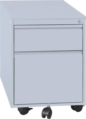 Produktbild von Lüllmann® Rollcontainer, Frontgriffleiste, 2 Schubladen, 550 x 400 x 590 mm, lichtgrau