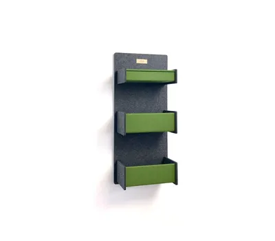 Produktbild von Hängeregal ALLEGRA "TRE" aus Filz (16x30x68 cm) in anthrazit meliert mit Akzentfarbe olivgrün