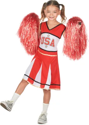 Immagine prodotto di Costume da cheerleader USA per ragazze rosso-bianco-nero - 146/164 (13-14 anni)