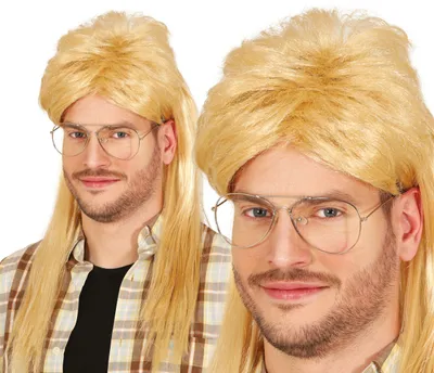 Produktbild von Perücke 80er Disco Vokuhila Blonde Haare Tschechischer Fußballer Trainingsanzug Karneval