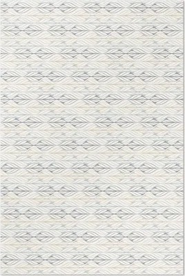 Produktbild von Regelmäßige Blätter, orientalisches Boho-Muster – Vinyl Fußmatte – 150x225 cm – Rutschfest, Pflegeleicht & Langlebig