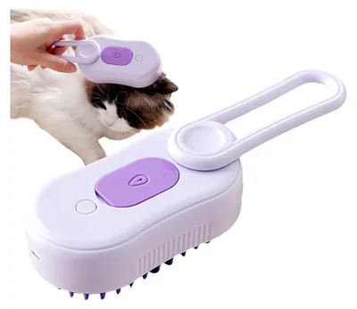 Produktbild von Dampfbürste für Katzen - 3-in-1 Bürste zur Fellpflege und Haarentfernung