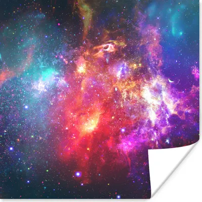 Produktbild von MuchoWow® Poster Universum - Farben - Sterne 30x30 cm - Wandposter - Printing