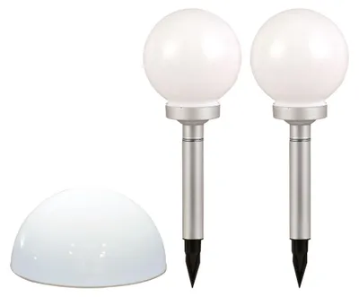 Produktbild von 3er Set LED Solarleuchten in Kugel- und Halbkugel Design