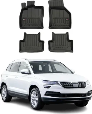 Produktbild von OMAC Gummi Fußmatten für Skoda Karoq 2017-2025 Premium TPE Automatten Schwarz 4x