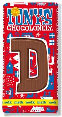 Obrázek produktu pro Tonys Chocolonely Mléčná/Hořká čokoláda s písmenky 180 g