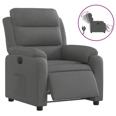 Immagine prodotto di vidaXL Poltrona relax elettrica in tessuto grigio scuro