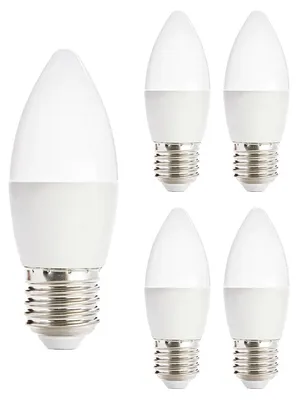 Produktbild von Kobi E27 LED-Lampe B35 6W 470lm 6000K tageslichtweiß 5 Stück