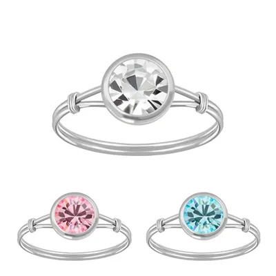 Produktbild von Silber Ring mit Zirkonia: Solitär Fingerring 54 (17.2 mm Ø) Weiß