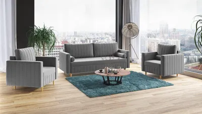 Obrázek produktu pro Sedací souprava FIORELLO 3+1+1 světlešedá - MONOLITH 84