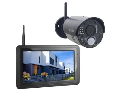 Produktbild von IP Überwachungskamera Set mit Aufzeichnung, 7 Zoll Monitor, Bewegungsmelder