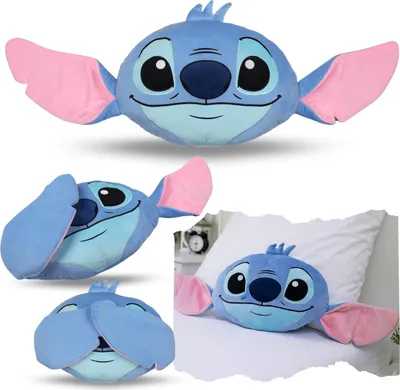 Produktbild von DISNEY Stitch Dekokissen, Deko 3D, blaues FORMKISSEN 31x41 cm