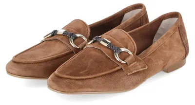 Image de Kaerlek, mocassins pour femmes, modèle IVY, en cuir marron, taille 40