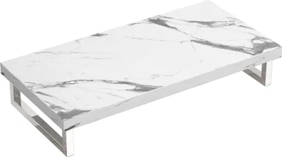 Produktbild von doporro Waschtischplatte Waschbeckenauflage 50x100cm Waschtischkonsole in Weißer Marmor für Waschschalen inkl. Konsolenhalterung Wandmontage