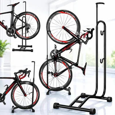 Produktbild von Fahrradständer klappbar mit verstellbaren Halterungen für 16-29 Zoll Fahrräder, vorwärts/rückwärts einstellbar, 47x38x120cm