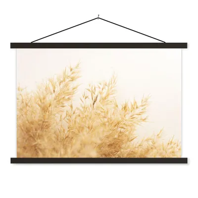Produktbild von MuchoWow® Textilposter Pampasgras - Sonne - Gras 120x80 cm mit schwarzem Rahmen - Wanddeko