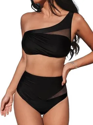 Zdjęcie produktu dla Bikini dwuczęściowe na jedno ramię asymetryczne dla kobiety strój kąpielowy