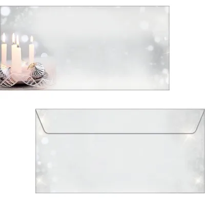 Produktbild von SIGEL DU178 Briefumschläge Weihnachten, mit festlichem Kerzenmotiv, DIN lang, 50 Stück