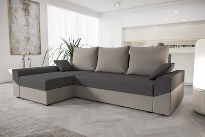 Obrázek produktu pro Elegantní rohová sedací souprava DAGMAR - světle šedá / šedá