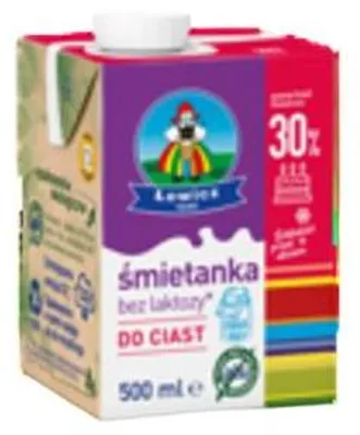 Obrázok produktu pre Łowicz Śmietanka UHT 30% bez laktozy 0.5L