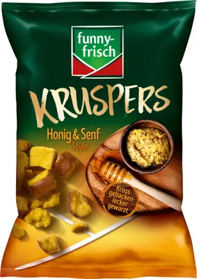 Produktbild von funny frisch Kruspers Honig und Senf Weizenkräcker 6er Pack (6x120g Tüte) + usy Block