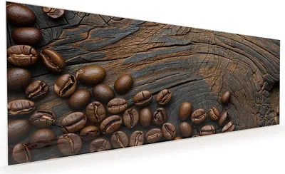 Produktbild von Küchenrückwand Spritzschutz Glas mit Motiv Kaffeebohnenholz 40 x 40 cm