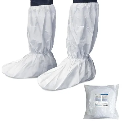Imagen del producto de Zapatos de protección desechables, transpirables, con suela elástica, paquete de 50 unidades, para calzado y suelos