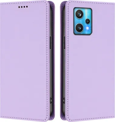 Immagine prodotto di Custodia in pelle per Realme 9 4G/Realme 9 Pro+ 5G, custodia flip magnetica in Finto cuoio con supporto Viola chiaro