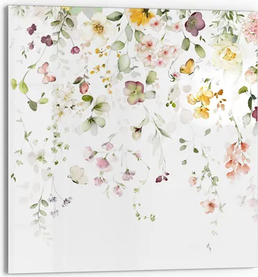 Zdjęcie produktu dla DEQORI Szklany panel kuchenny 60x60 cm "Delikatne kwiaty" panel łazienkowy panel kuchenny
