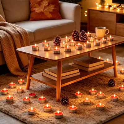 Produktbild von 50 Teelichter in Naturform für Hochzeiten und Partys, 2 Stunden Brenndauer, für den Außenbereich, Fenster, Tische, Weihnachten, Halloween, Hochzeiten und das Zuhause