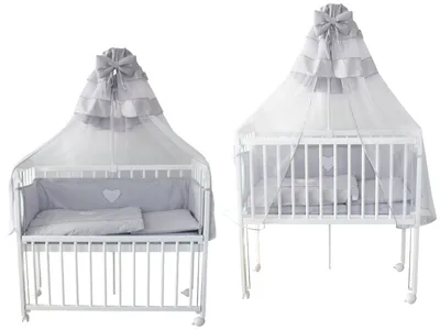 Produktbild von Beistellbett / Kinderbett 90x40cm incl. Komplettset grau