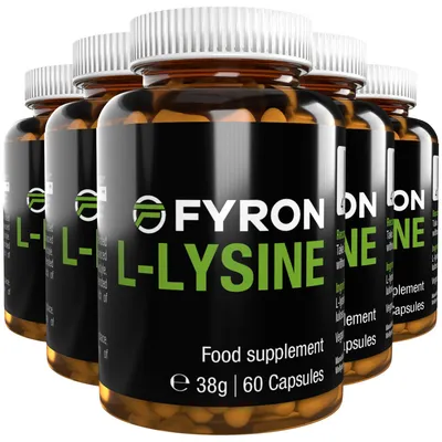 Immagine prodotto di Fyron L-lisina - 300 capsule (5 confezioni da 60 capsule), confezione da 5