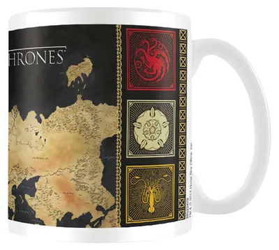 Produktbild von Game of Thrones - Kaffeebecher, Karte PM2319 (Einheitsgröße) (Schwarz/Weiß/Beige)