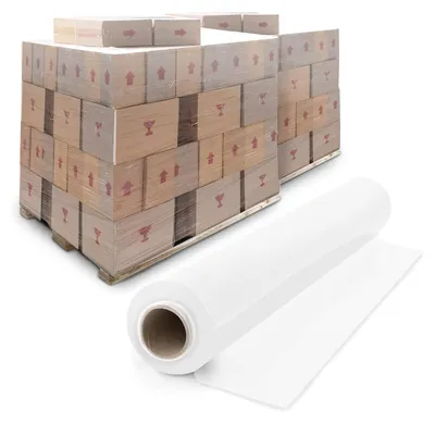 Imagen del producto de Película de estiramiento transparente, 400 mm x 150 m, película de plástico para embalaje de palets