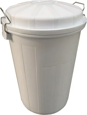 Image de Bidon industriel de 95 litres, couleur blanche, dimensions : 495 x 730 mm