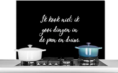Produktbild von KitchenYeah®  Spritzschutz Küche - Küchenrückwand - Wandschutz für Herd und Spüle - Ich koche nicht - Sprichwörter - Kochen - Humor - Zitate 100x65 - Alu-Dibond (Alternative zum Spritzschutz aus Glas)