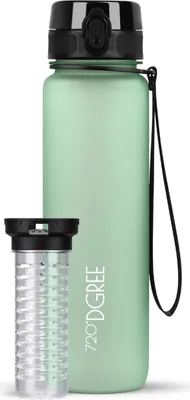 Produktbild von uberBottle softTouch Trinkflasche mit Fruchtbehälter 1000ml / Kiwi Green/ 720DGREE