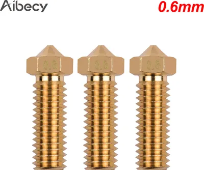 Produktbild von Aibecy 3pcs 3D-Drucker Extruder Messing Vulkandüse M6 Gewinde Druckerkopf 0,6 mm Ausgang für Sidewinder X1 TEVO Little Monster 1,75 mm Filament