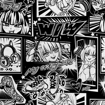 Imagen del producto de Tela de terciopelo con motivos de chicas de anime, ideal para coser