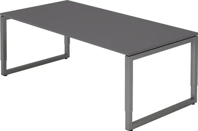 Produktbild von bümö Schreibtisch Serie-R - Nachbildung: Graphit, Gestell: Graphit, Größe:  200 x 100 cm