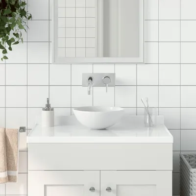 Produktbild von ZMH Waschbecken Keramik Mattweiß Rund