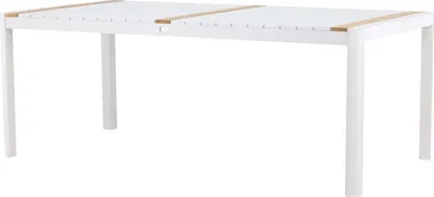 Obrázok produktu pre FURNLUX Vonkajší jedálenský stôl Togo Teak a biela 100 cm / Hlavná farba: biela / Rozmery: 100 x 200 x 75 cm