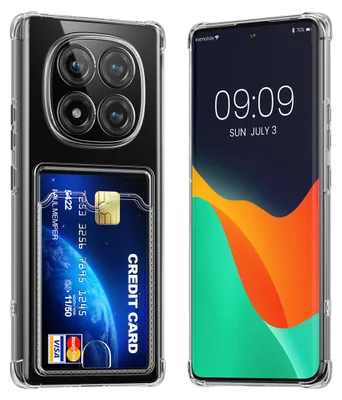 Produktbild von kwmobile Hülle mit Kartenfach kompatibel mit Xiaomi Redmi Note 15 Pro 4G - Handyhülle Redmi Note 15 Pro 4G mit Kartenfach - Soft Case - Schutzhülle in