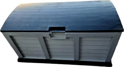 A storage box with a curved lid.